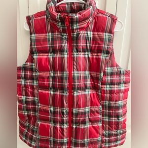 NWT Lands’ End, Plaid, Down Filled Vest